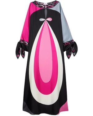 Emilio Pucci Abito Lungo Con Stampa Maddalena - Rosa