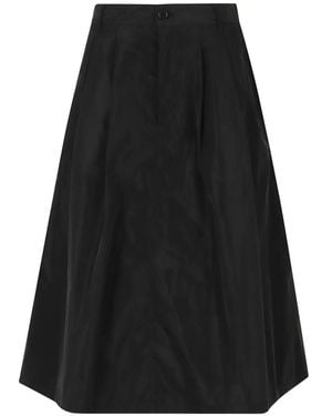 Aspesi Pleated A-Line Midi Skirt - Black