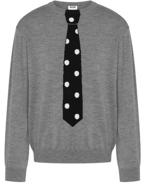 Moschino Tie Polka-Dot Sweater - Grey