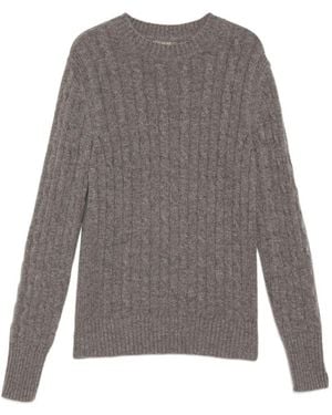 N.Peal Cashmere Adelyn Oberteil Mit Zopfmuster - Grau