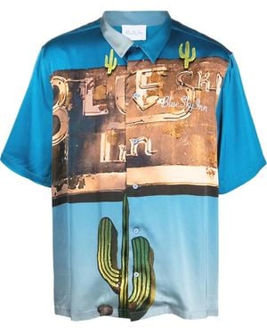 BLUE SKY INN Camicia A Maniche Corte Con Stampa - Blu