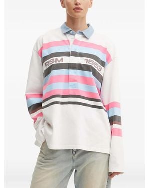 Résumé Striped Long-Sleeves Polo Top - Grey