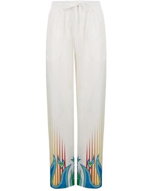 CASABLANCA Twill Print Trousers - White