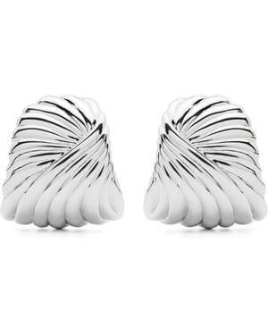 Missoma Ripple Stud Earrings - White