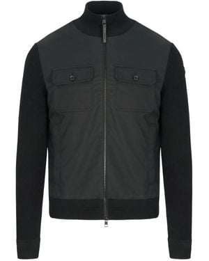 Moncler Paneled Zip-Up Jacket - Black