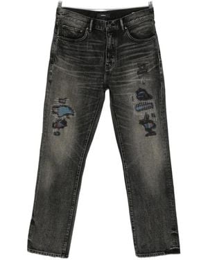 Purple Brand Distressed Patchwork-Detail Jeans - Grey