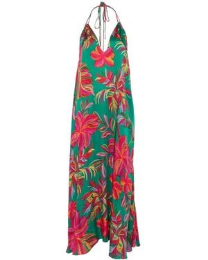 Sundress Natasha Floral-Print Halterneck Maxi Dress - White