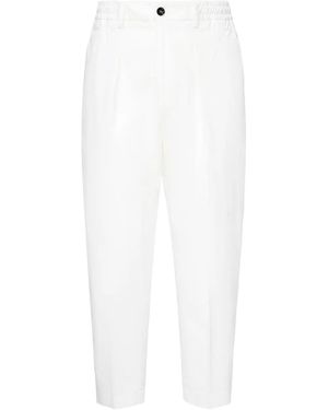 BE ABLE Dominique Pleated Elastic-Waist Trousers - White
