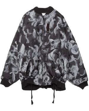 Yoshio Kubo Feather-Print Bomber Jacket - Gray