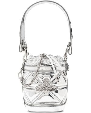 Vivienne Westwood Orb-Plaque Bucket Bag - White