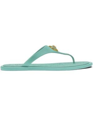 Versace Alia Embellished Flip-Flops - Green