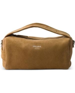 Prada Schultertasche Aus Wildleder - Braun