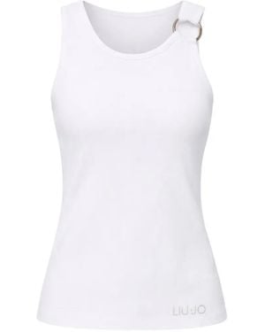 Liu Jo Top With Bejewelled Detailing - White