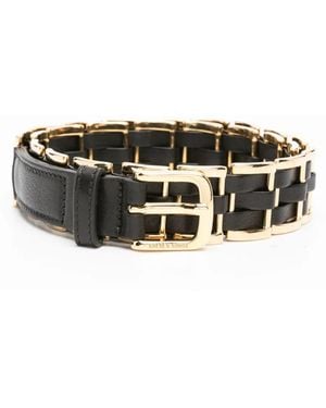 Golden Goose Woven Leather Belt - Black
