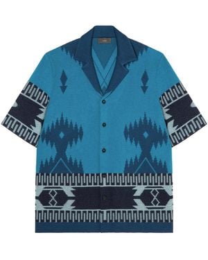 Alanui Camicia Con Effetto Jacquard - Blu
