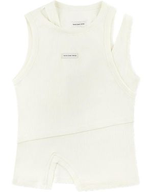 Feng Chen Wang Top con parche del logo - Blanco