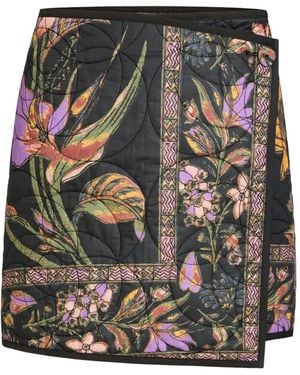 Marie Oliver Orca Quilted Floral-Print Mini Skirt - Gray