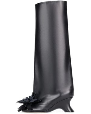 A.W.A.K.E. MODE Christy Pom-Pom Boots - Gray