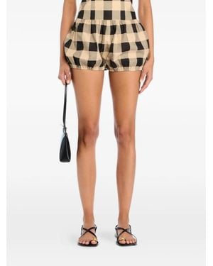 SER.O.YA Katt Gingham Playsuits - Natural