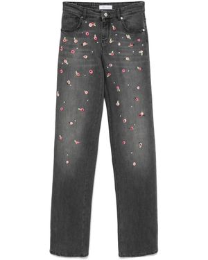 Blumarine ローズエンブロイダリー ジーンズ - グレー