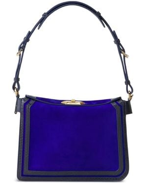 Lanvin Turnlock Goat Skin Shoulder Bag - Purple