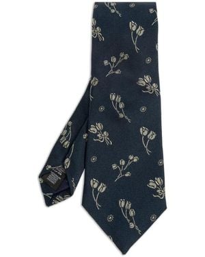 Paul Smith Krawatte Aus Seide Mit Blumenprint - Blau