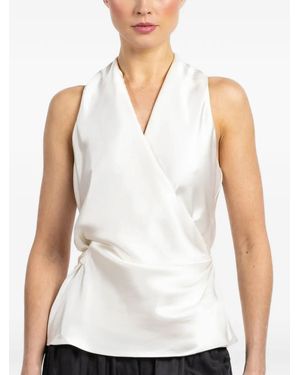 Peter Cohen V-Neck Wrap Top - White