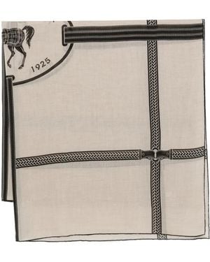Fendi Equestrian-Print Scarf - Natural