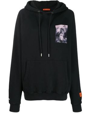 Heron Preston Chest Print Rear Logo Hoodie - Negro