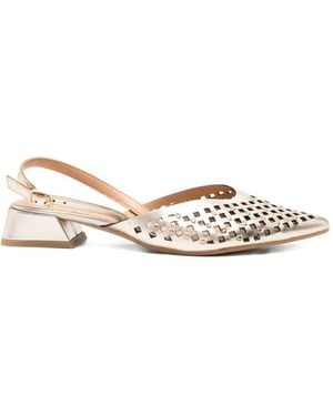 Gioseppo Lagos Perforated Leather Court Shoes - White