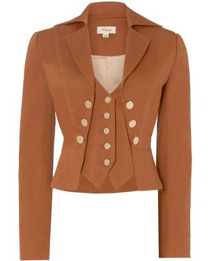 Temperley London Castell Cropped Blazer - Brown