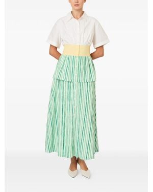 Rosie Assoulin Striped Tiered Dress - Green