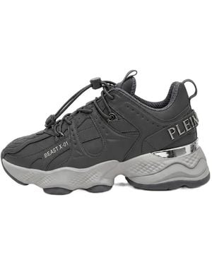 Philipp Plein Runner Beast X-01 Paneled Sneakers - Gray