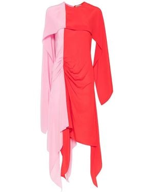 JW Anderson Cape Silk Dress - Red