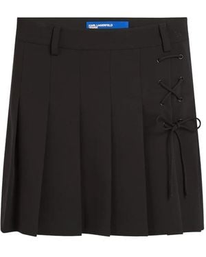 Karl Lagerfeld Minijupe Plissée À Lacets - Noir