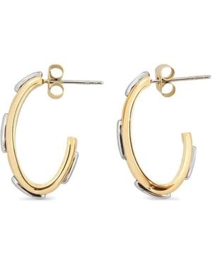 Trussardi Two-Tone Hoop Earrings - Metallic