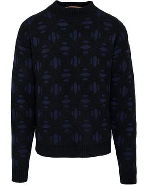 Aztech Mountain Snowflake Crew-Neck Jumper - Blue