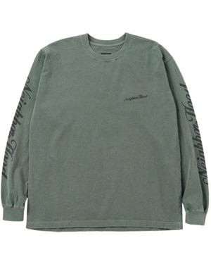 Neighborhood Logo-Print Long-Sleeve T-Shirt - Green