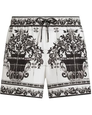 Dolce & Gabbana Costume Da Bagno Con Stampa Grafica - Bianco