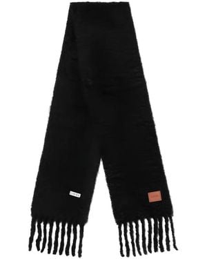 Loewe Schal Mit Gebürstetem Finish - Schwarz