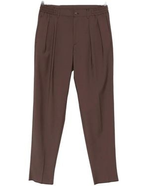 Tagliatore Gord Pleated Elasticated-Waistband Trousers - Brown