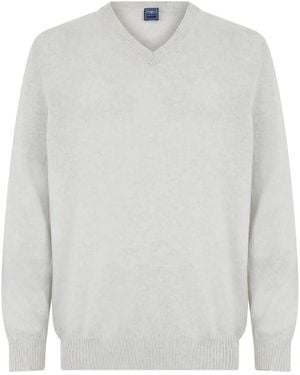 Fedeli Maglione Con Scollo A V - Bianco