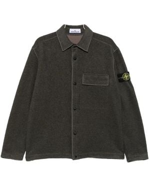 Stone Island Logo-Patch Shirt Jacket - Black