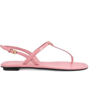 Prada Appliqué Strap Sandals - Pink