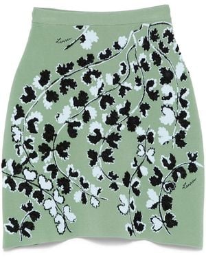 Lanvin Floral-Jacquard Mini Skirt - Green