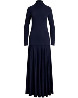 Polo Ralph Lauren Maxikleid Mit Rollkragen - Blau