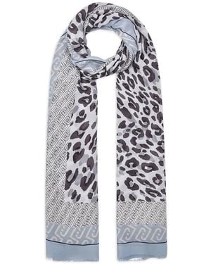 Liu Jo Geometric Animal-Print Scarf - White