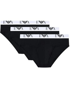 Emporio Armani Stretch Jersey Briefs - Black
