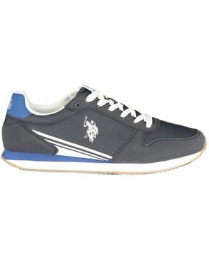 U.S. POLO ASSN. Logo-Print Panelled Trainers - Blue