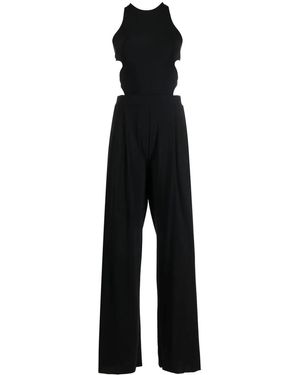 Amazuìn Cut-Out Tie-Fastening Jumpsuit - Black